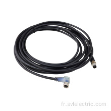 Connexion LED M8 mâle à femelle coudée